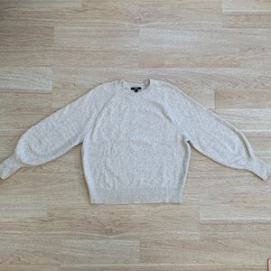 Uniqlo - Cream Long-Sleeve Crew Neck Sweater